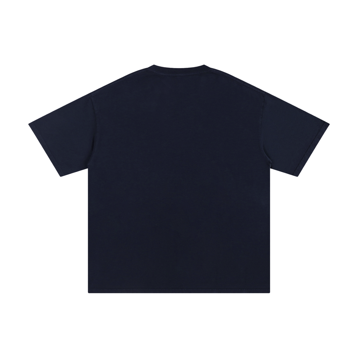 Unisex Pure Cotton T-Shirt in navy blue, alternate angle