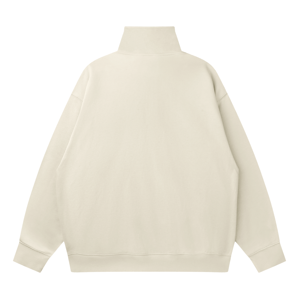 Unisex Quarter-Zip Drop Shoulder Sweatshirt in light gray, alternate angle