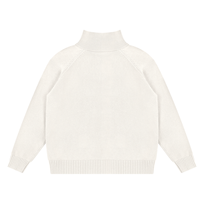 Unisex Quarter-Zip Pullover Sweatshirt in beige, alternate angle