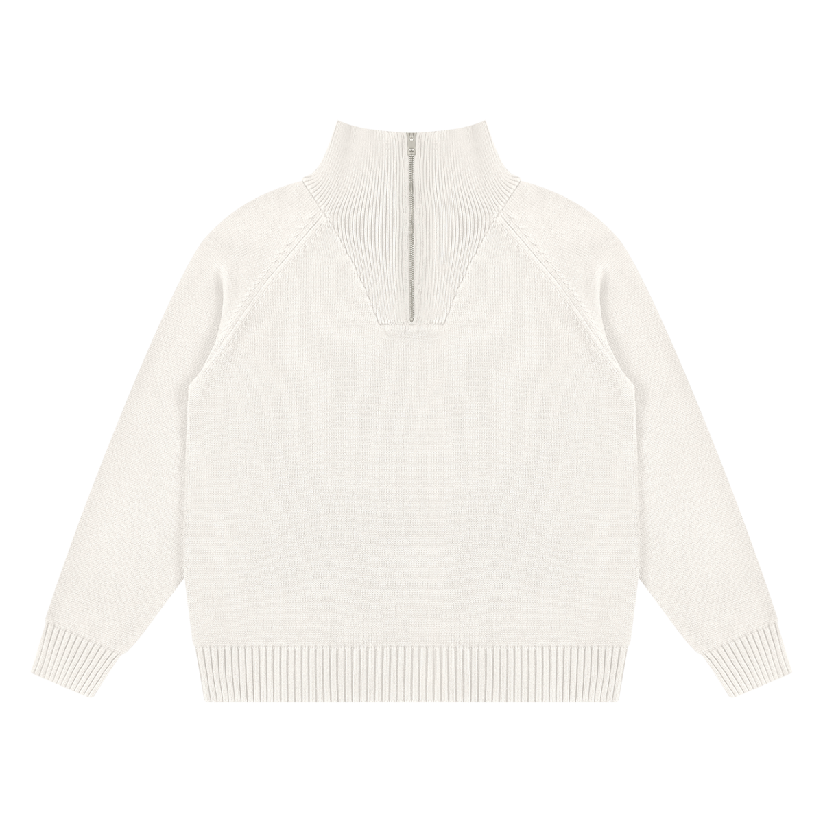 Unisex Quarter-Zip Pullover Sweatshirt in beige