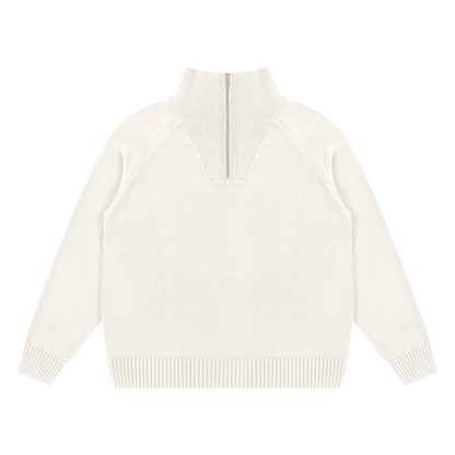 Unisex Quarter-Zip Pullover Sweatshirt in beige
