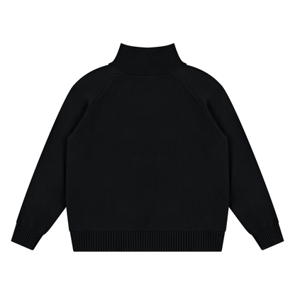 Unisex Quarter-Zip Pullover Sweatshirt in black, alternate angle