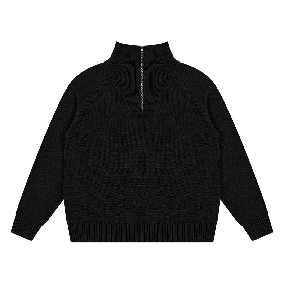 Unisex Quarter-Zip Pullover Sweatshirt in black
