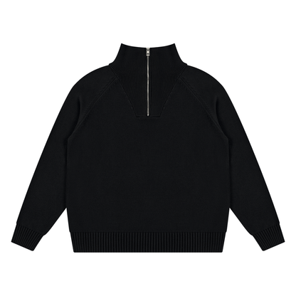 Unisex Quarter-Zip Pullover Sweatshirt in black