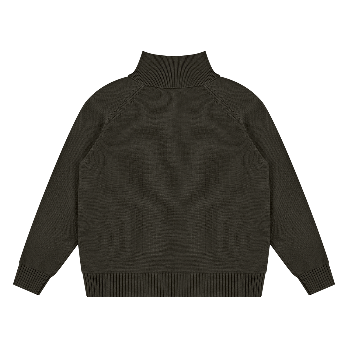 Unisex Quarter-Zip Pullover Sweatshirt in brown, alternate angle