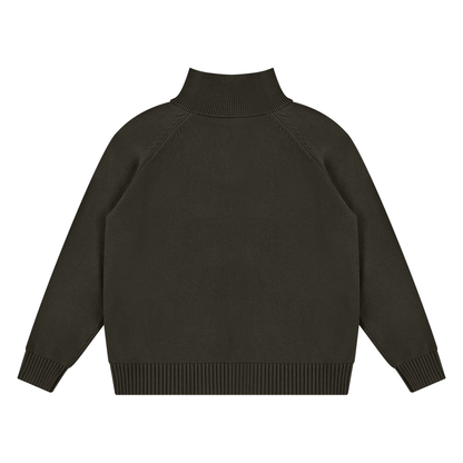 Unisex Quarter-Zip Pullover Sweatshirt in brown, alternate angle