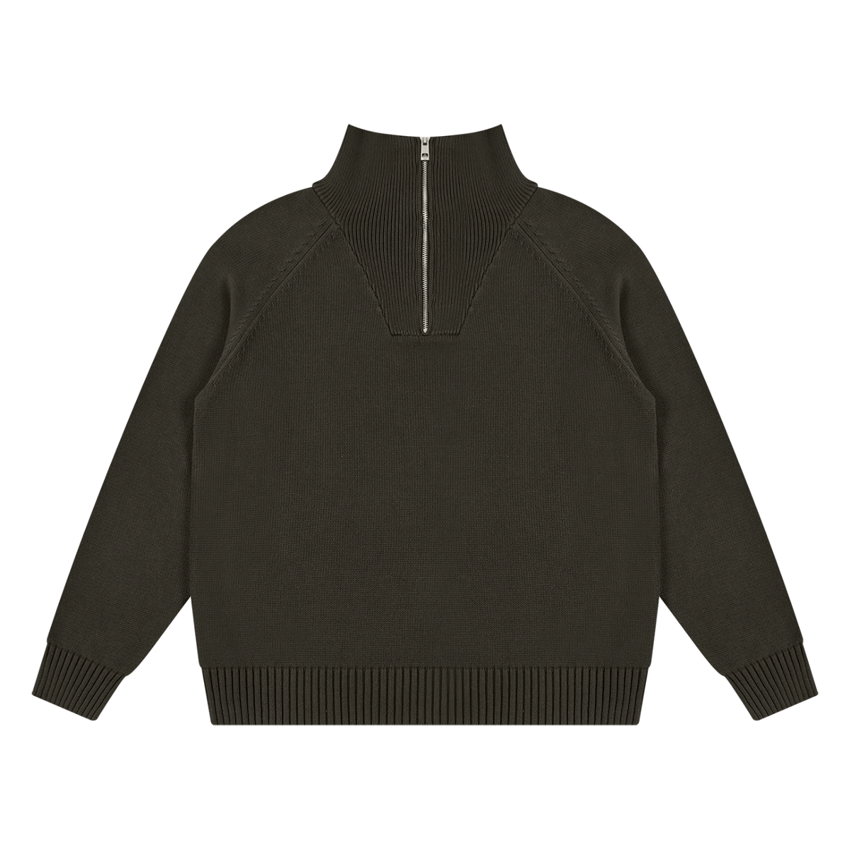 Unisex Quarter-Zip Pullover Sweatshirt in brown