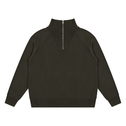 Unisex Quarter-Zip Pullover Sweatshirt in brown