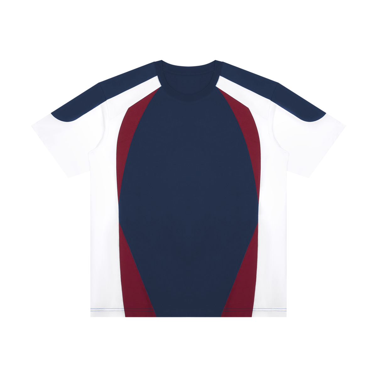 Unisex Raglan Color Block T-Shirt in navy blue with white