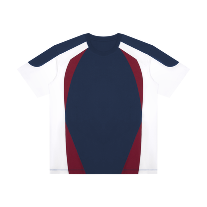 Unisex Raglan Color Block T-Shirt in navy blue with white