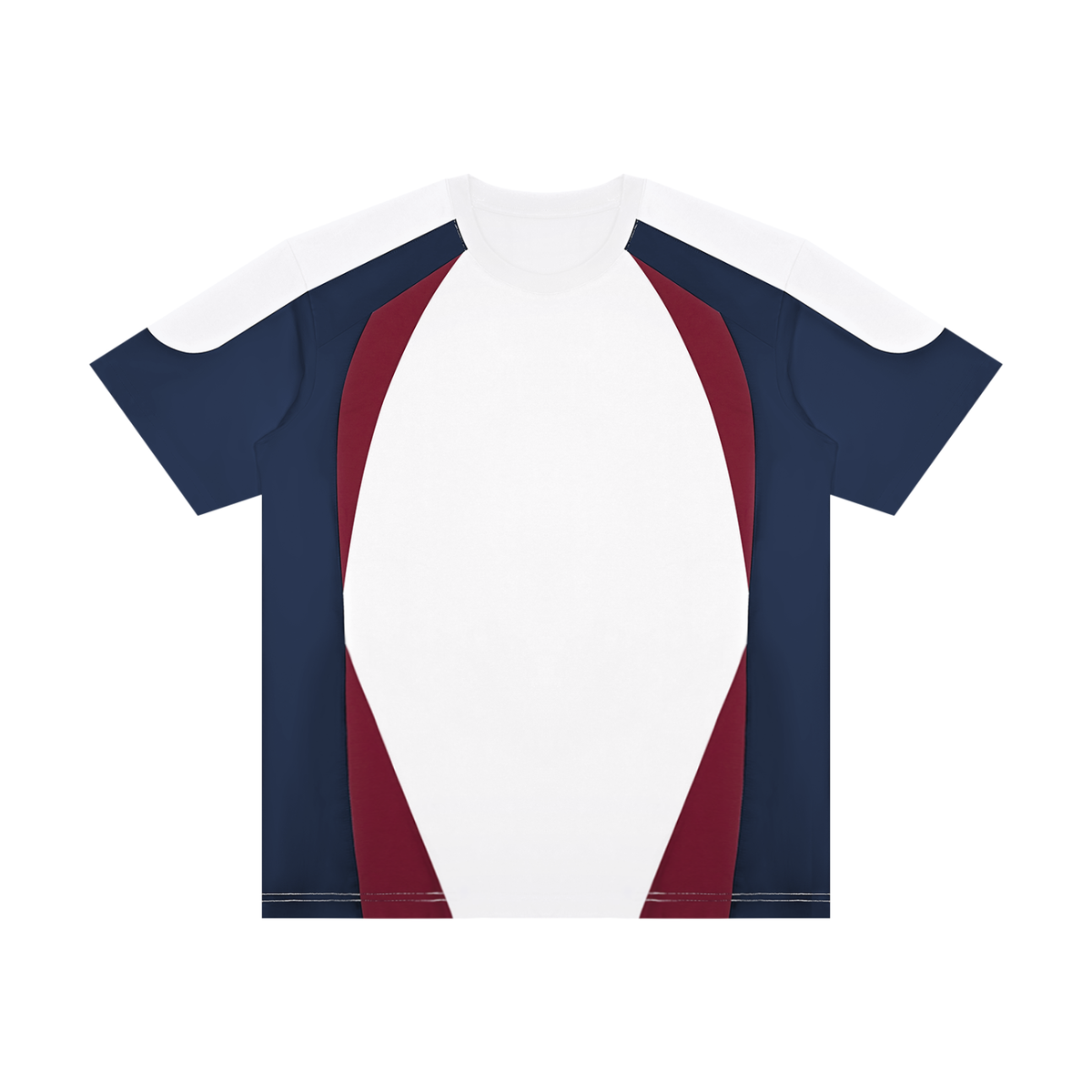 Unisex Raglan Color Block T-Shirt in white with navy blue