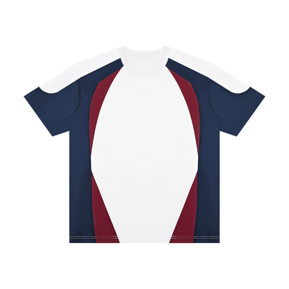 Unisex Raglan Color Block T-Shirt in white with navy blue