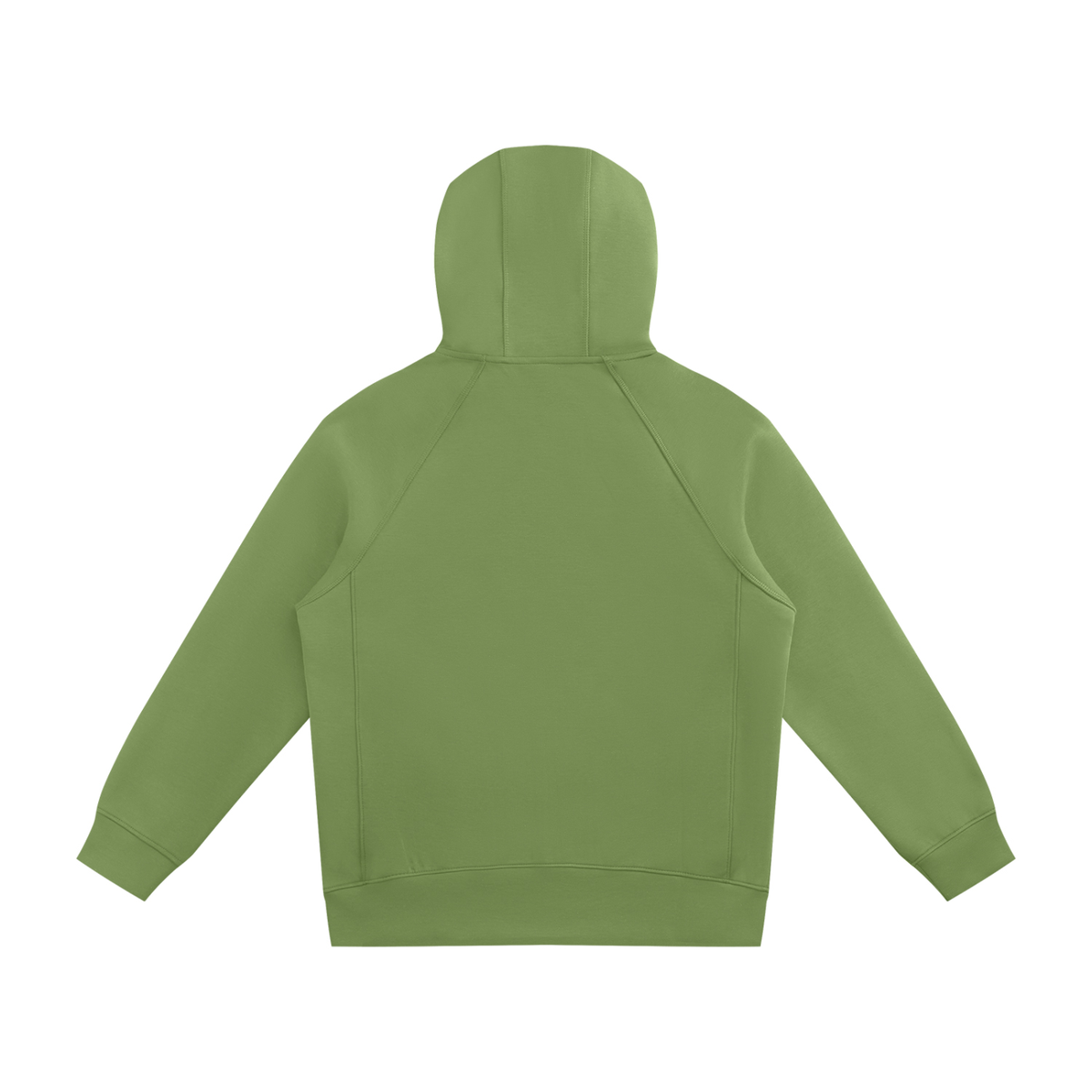 Unisex Raglan Full Zip Hoodie in avocado green, alternate angle