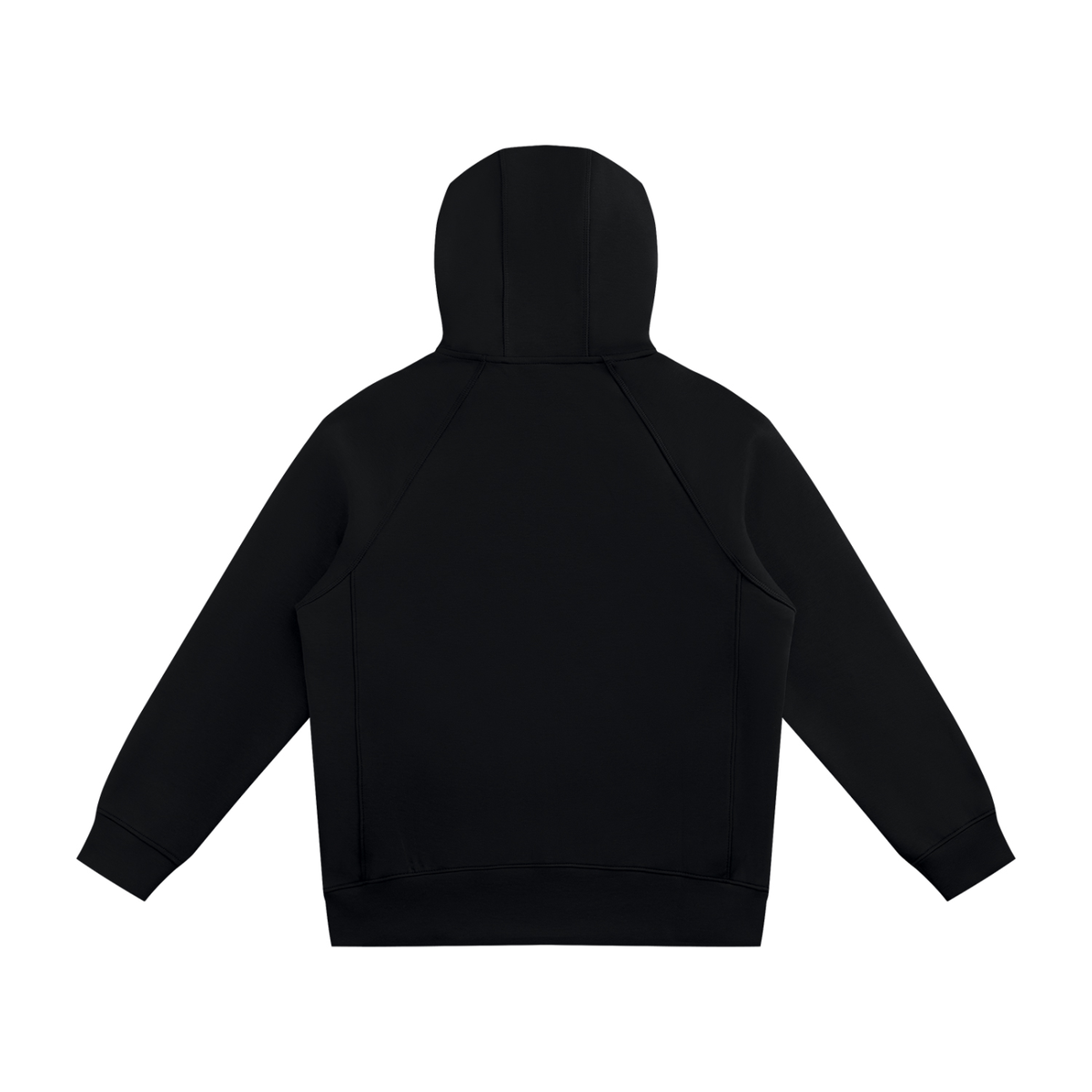 Unisex Raglan Full Zip Hoodie in black, alternate angle