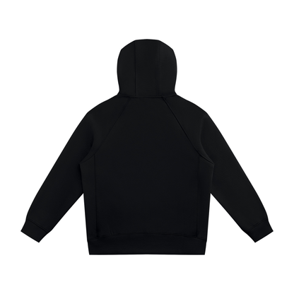 Unisex Raglan Full Zip Hoodie in black, alternate angle