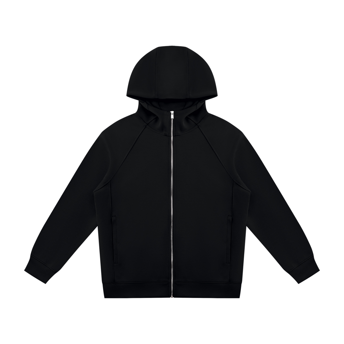 Unisex Raglan Full Zip Hoodie in black