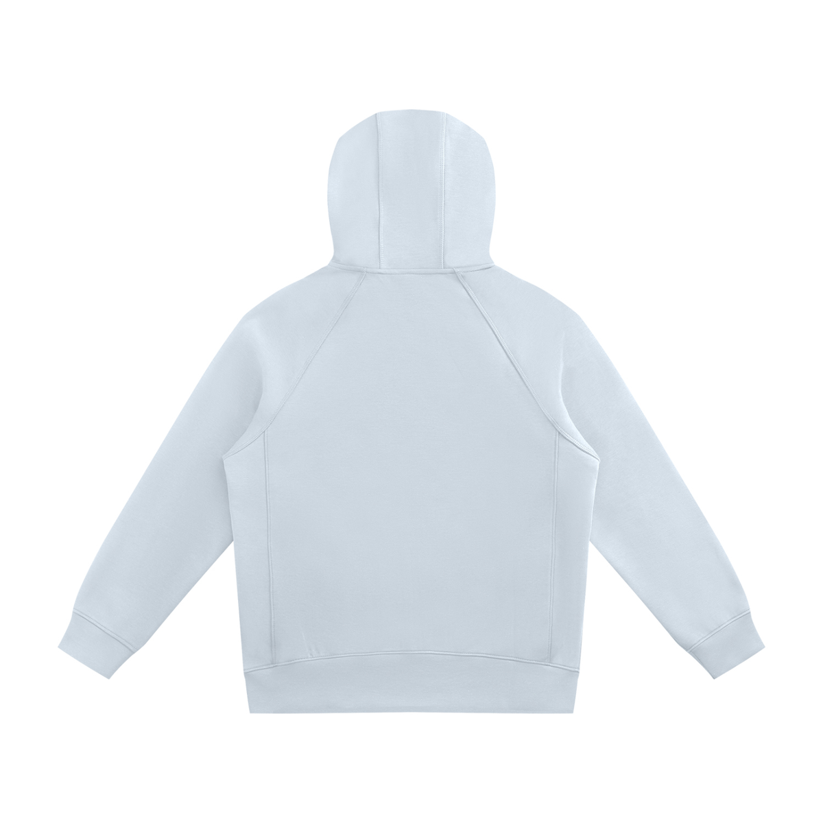 Unisex Raglan Full Zip Hoodie in light blue, alternate angle