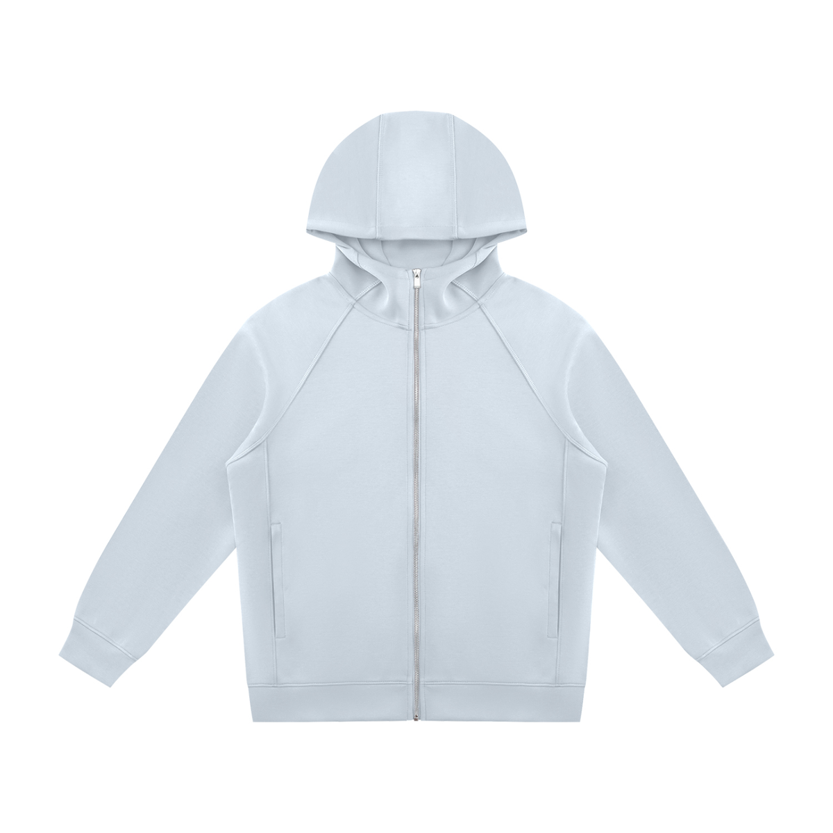 Unisex Raglan Full Zip Hoodie in light blue