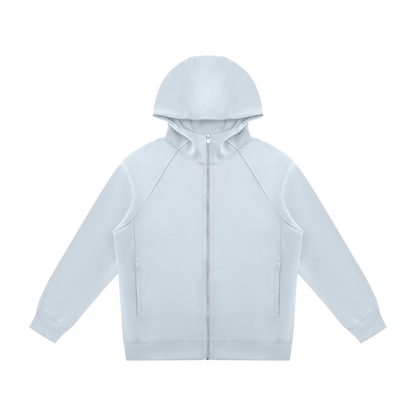 Unisex Raglan Full Zip Hoodie in light blue