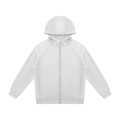 Unisex Raglan Full Zip Hoodie in light gray
