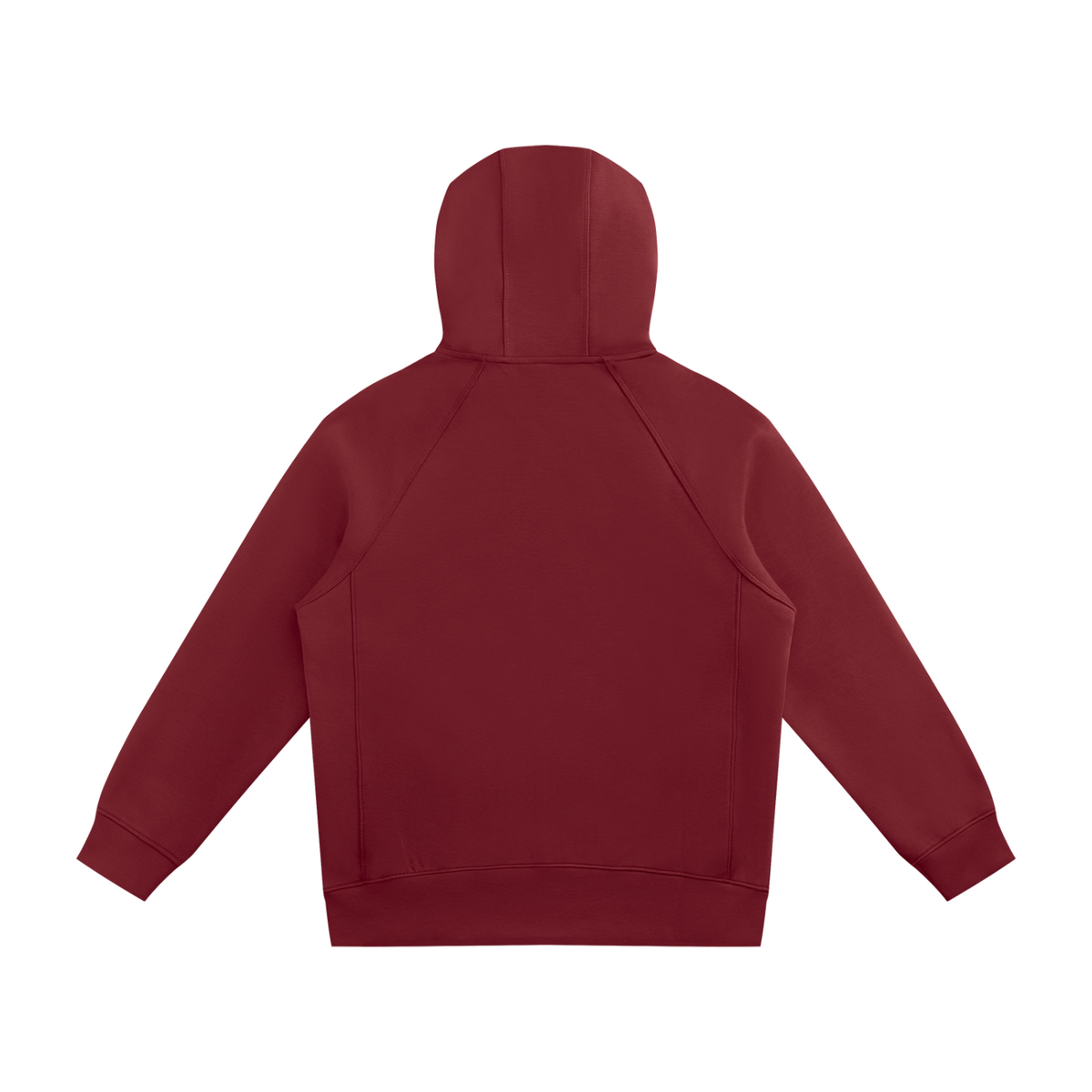 Unisex Raglan Full Zip Hoodie in wine red, alternate angle