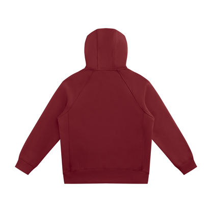 Unisex Raglan Full Zip Hoodie in wine red, alternate angle