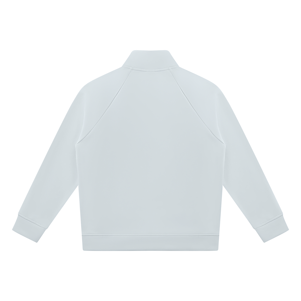 Unisex Raglan Stand Collar Full Zip Track Jacket in light blue, alternate angle