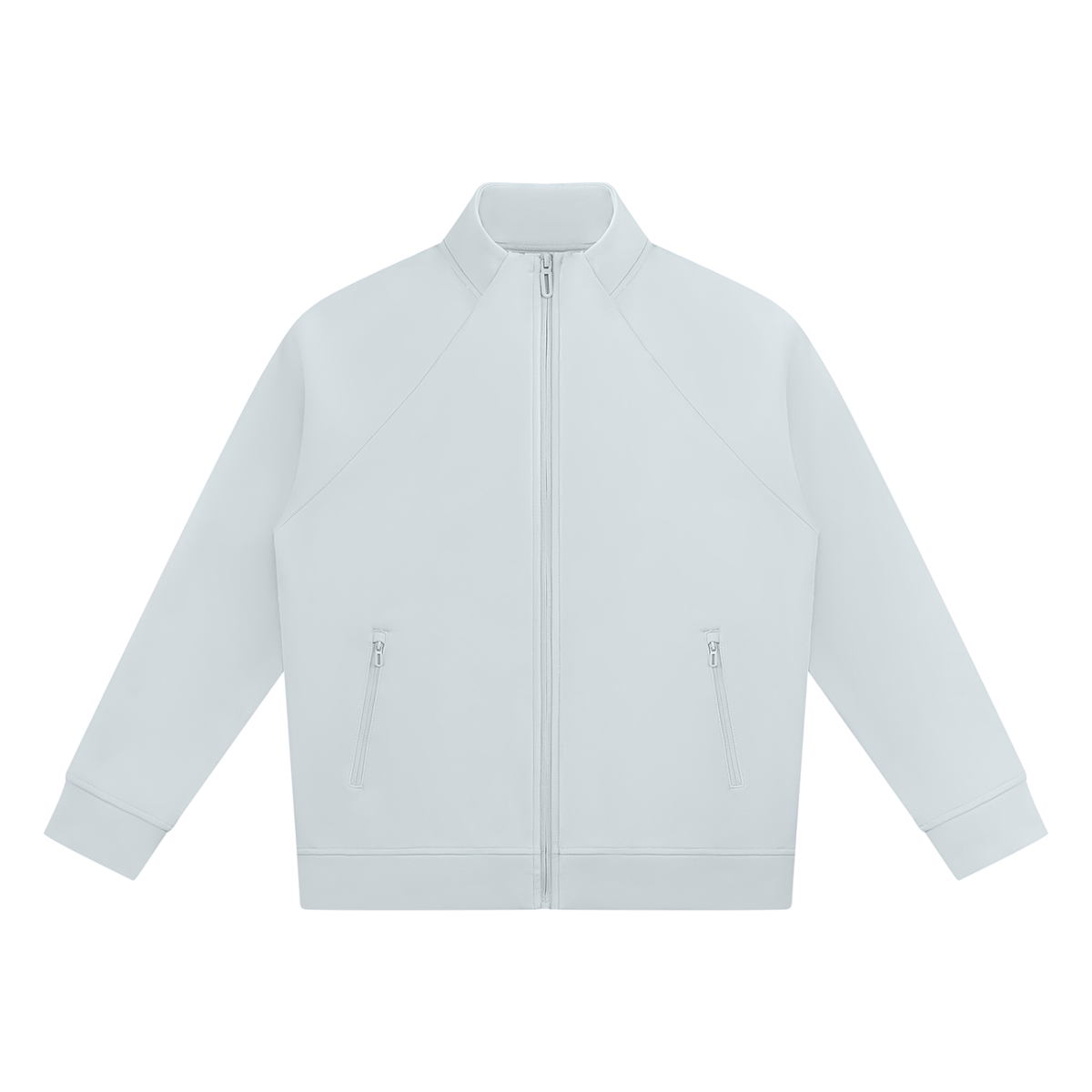 Unisex Raglan Stand Collar Full Zip Track Jacket in light blue