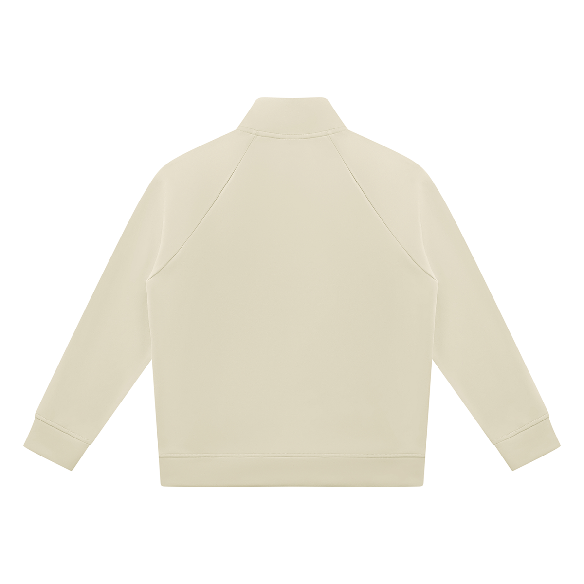 Unisex Raglan Stand Collar Full Zip Track Jacket in light camel, alternate angle