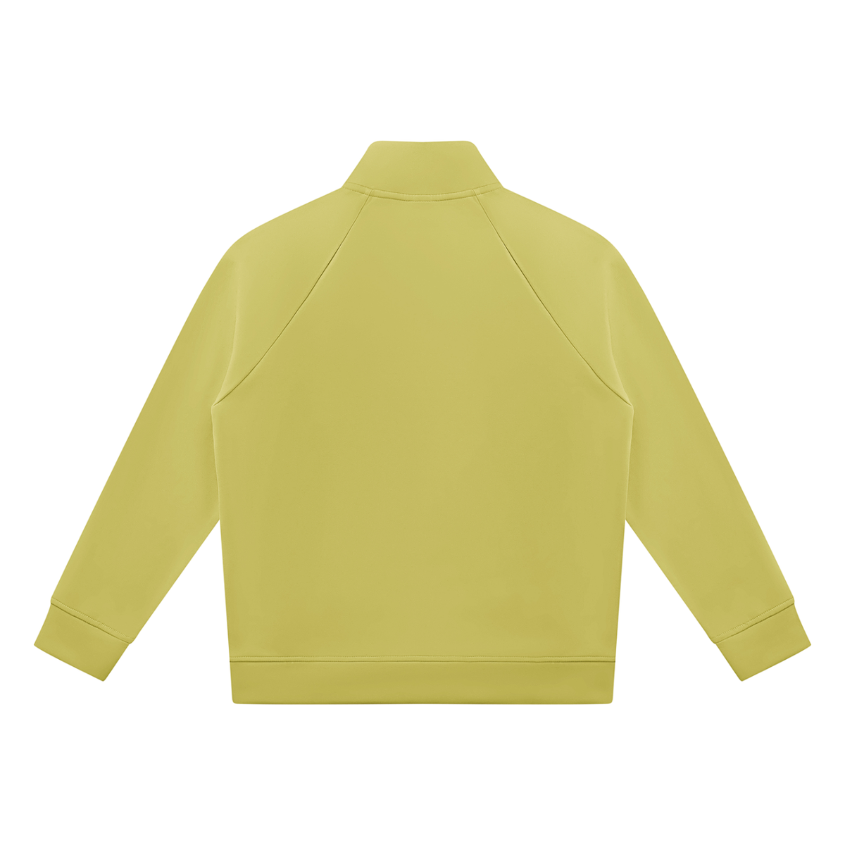 Unisex Raglan Stand Collar Full Zip Track Jacket in lime yellow, alternate angle
