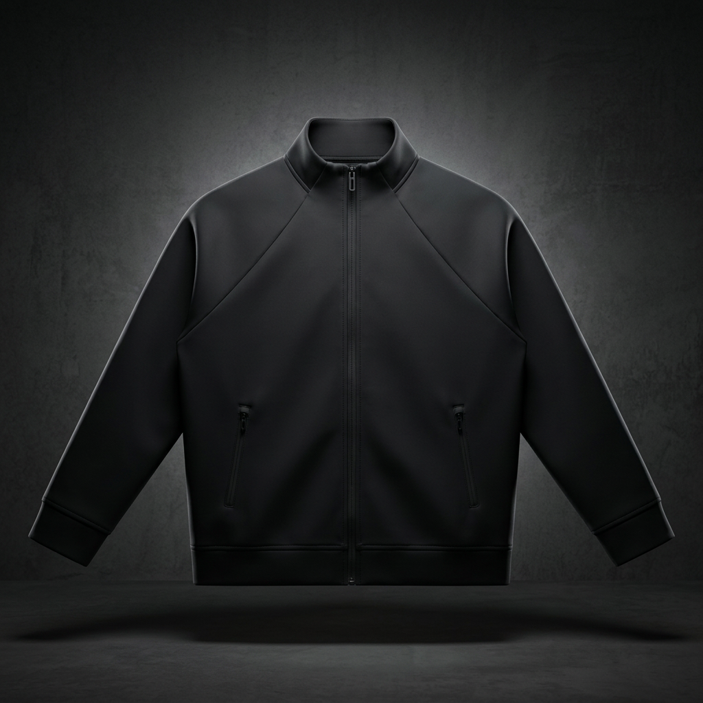 Unisex Raglan Stand Collar Full Zip Track Jacket, view 1