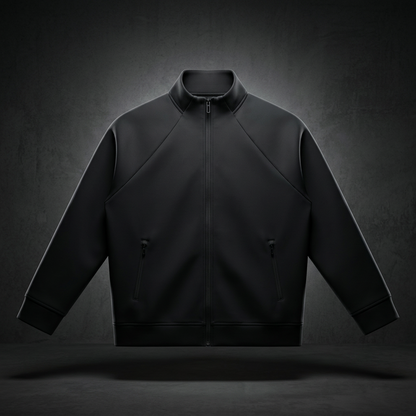 Unisex Raglan Stand Collar Full Zip Track Jacket, view 1