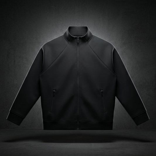 Unisex Raglan Stand Collar Full Zip Track Jacket, view 1