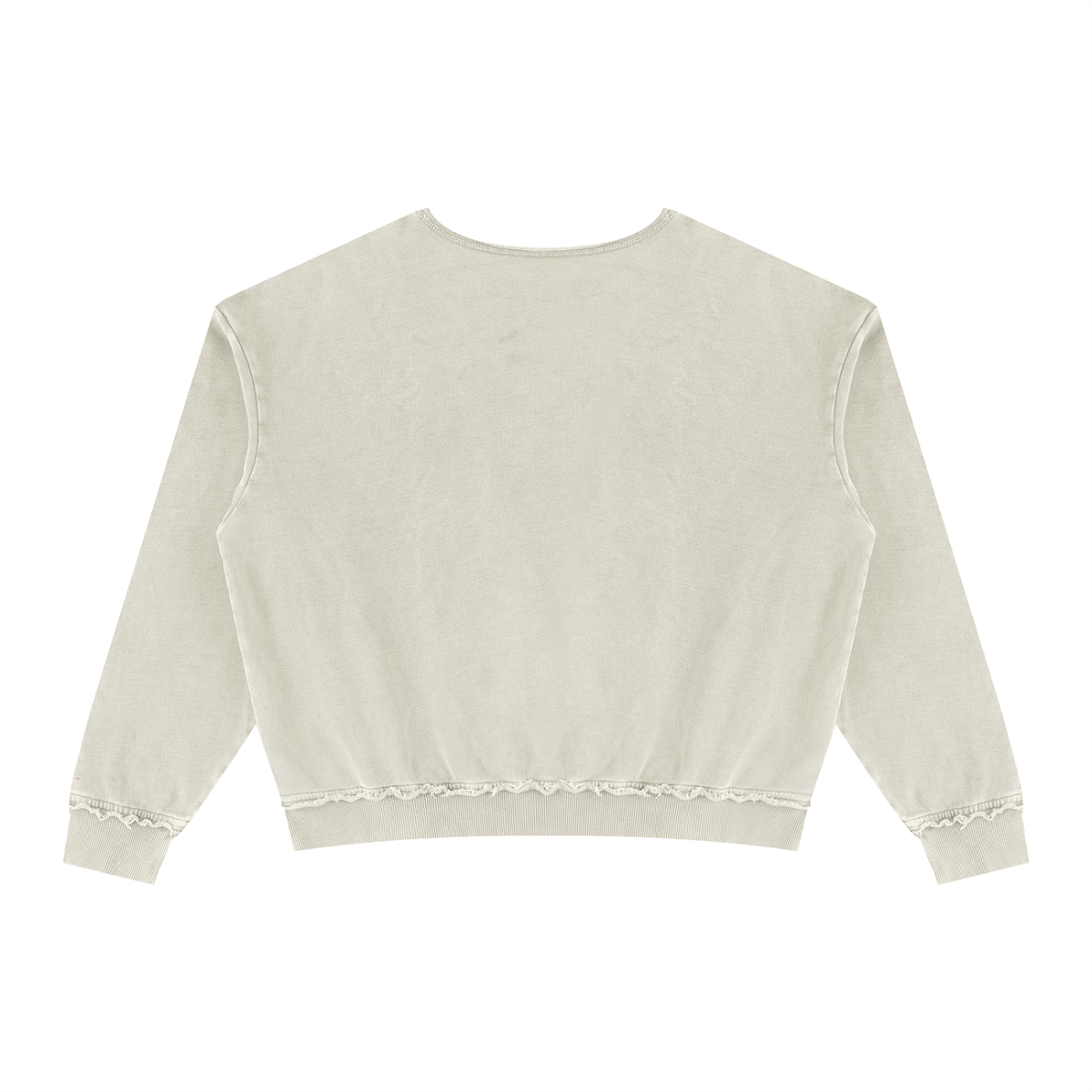 Unisex Raw Edge Crewneck Sweatshirt in khaki green, alternate angle