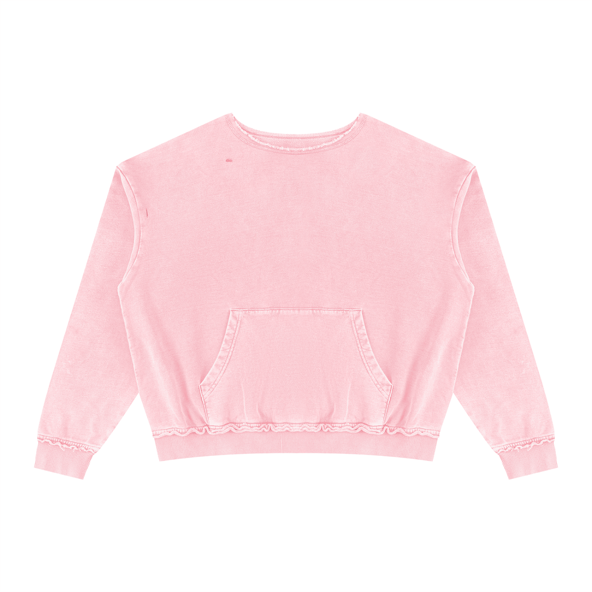 Unisex Raw Edge Crewneck Sweatshirt in pink