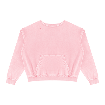 Unisex Raw Edge Crewneck Sweatshirt in pink