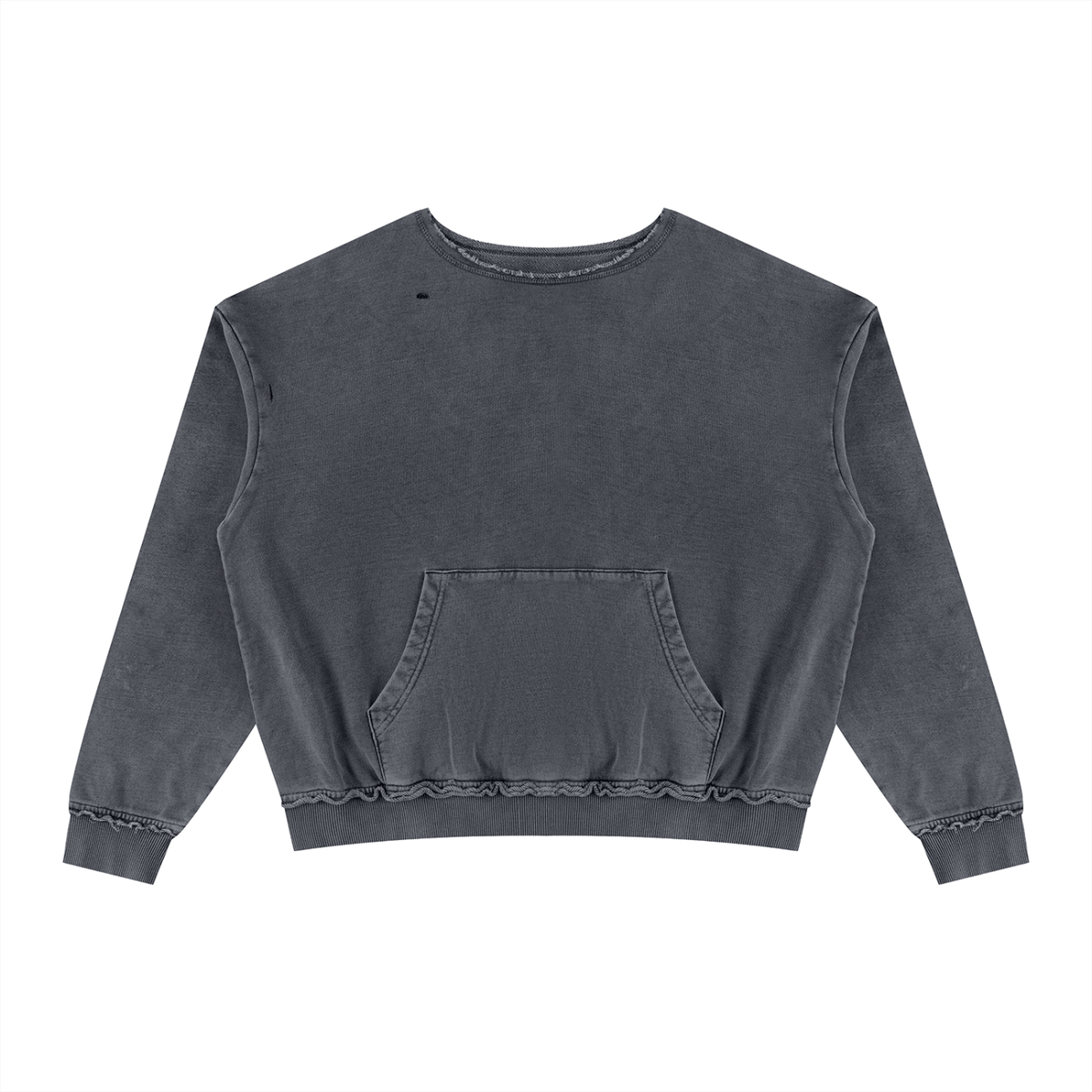 Unisex Raw Edge Crewneck Sweatshirt in washed gray