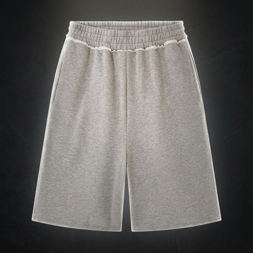 Unisex Raw Edge Fleece Shorts, view 1