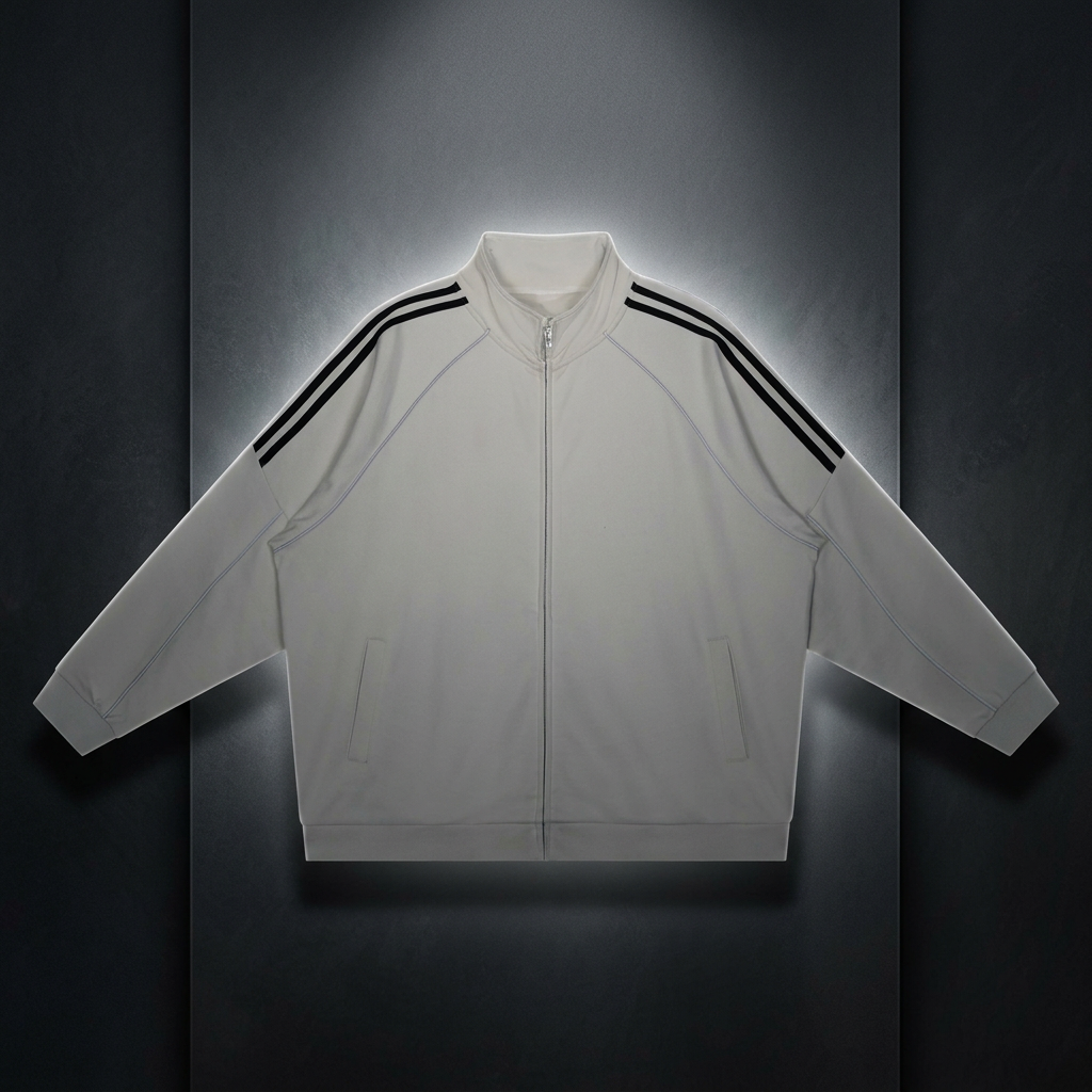 Unisex Reflection Striped Raglan Sleeve Jacket