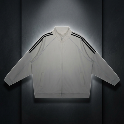 Unisex Reflection Striped Raglan Sleeve Jacket