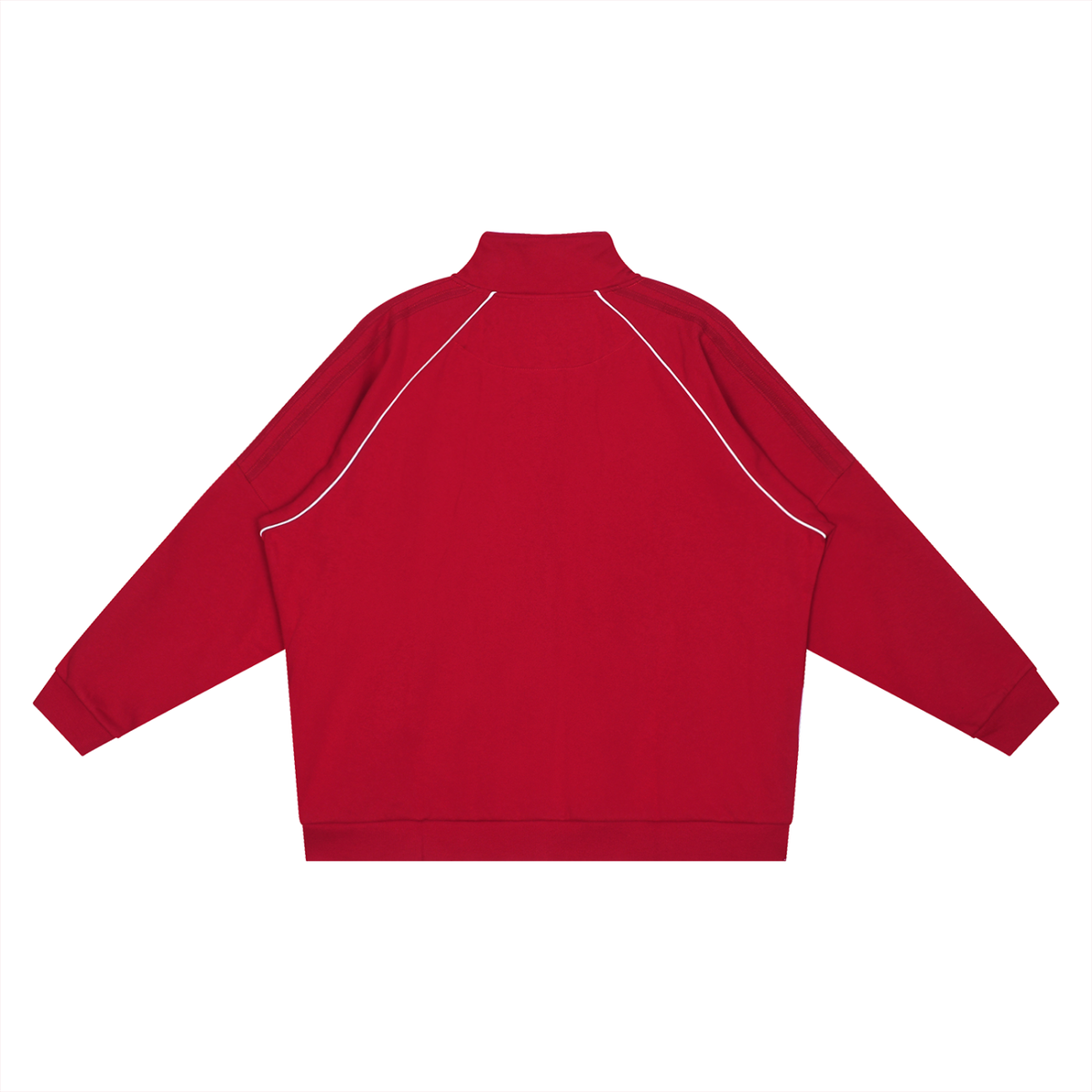 Unisex Reflection Striped Raglan Sleeve Jacket in red, alternate angle