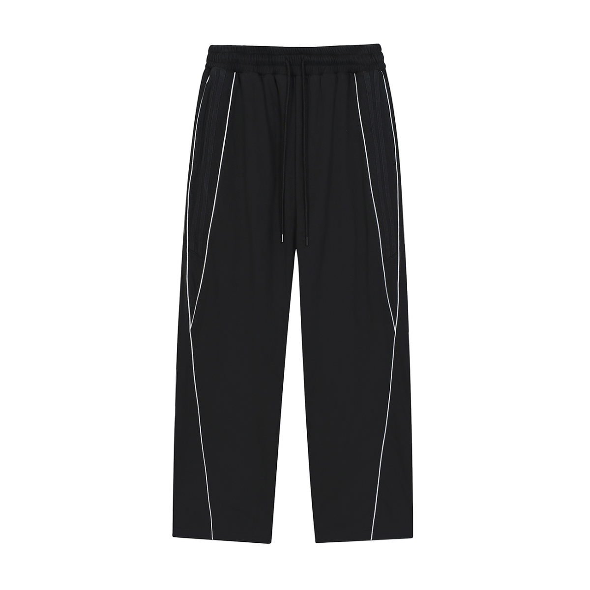Unisex Reflection Striped Straight-Leg Sweatpants in black