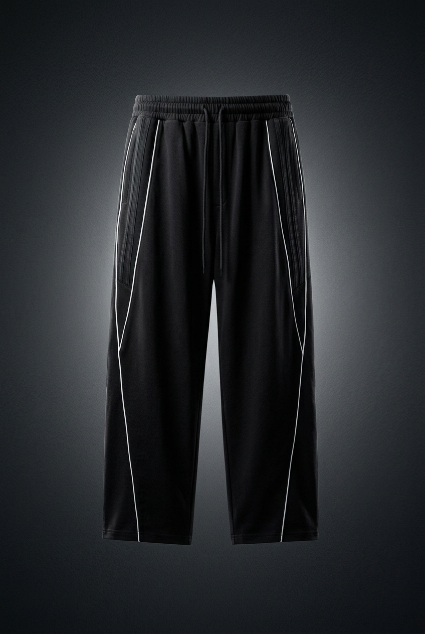 Unisex Reflection Striped Straight-Leg Sweatpants