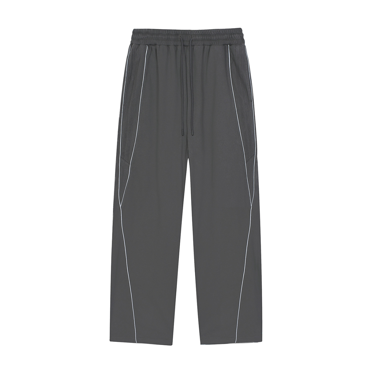 Unisex Reflection Striped Straight-Leg Sweatpants in dark gray