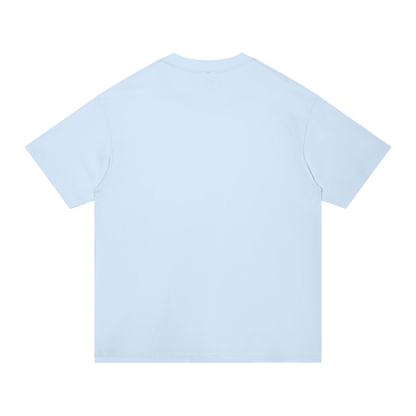 Unisex Regular Fit Cotton T-Shirt in light blue, alternate angle