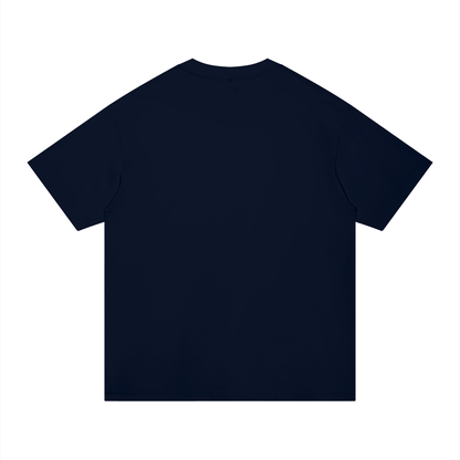 Unisex Regular Fit Cotton T-Shirt in navy blue, alternate angle