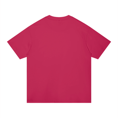 Unisex Regular Fit Cotton T-Shirt in rose red, alternate angle