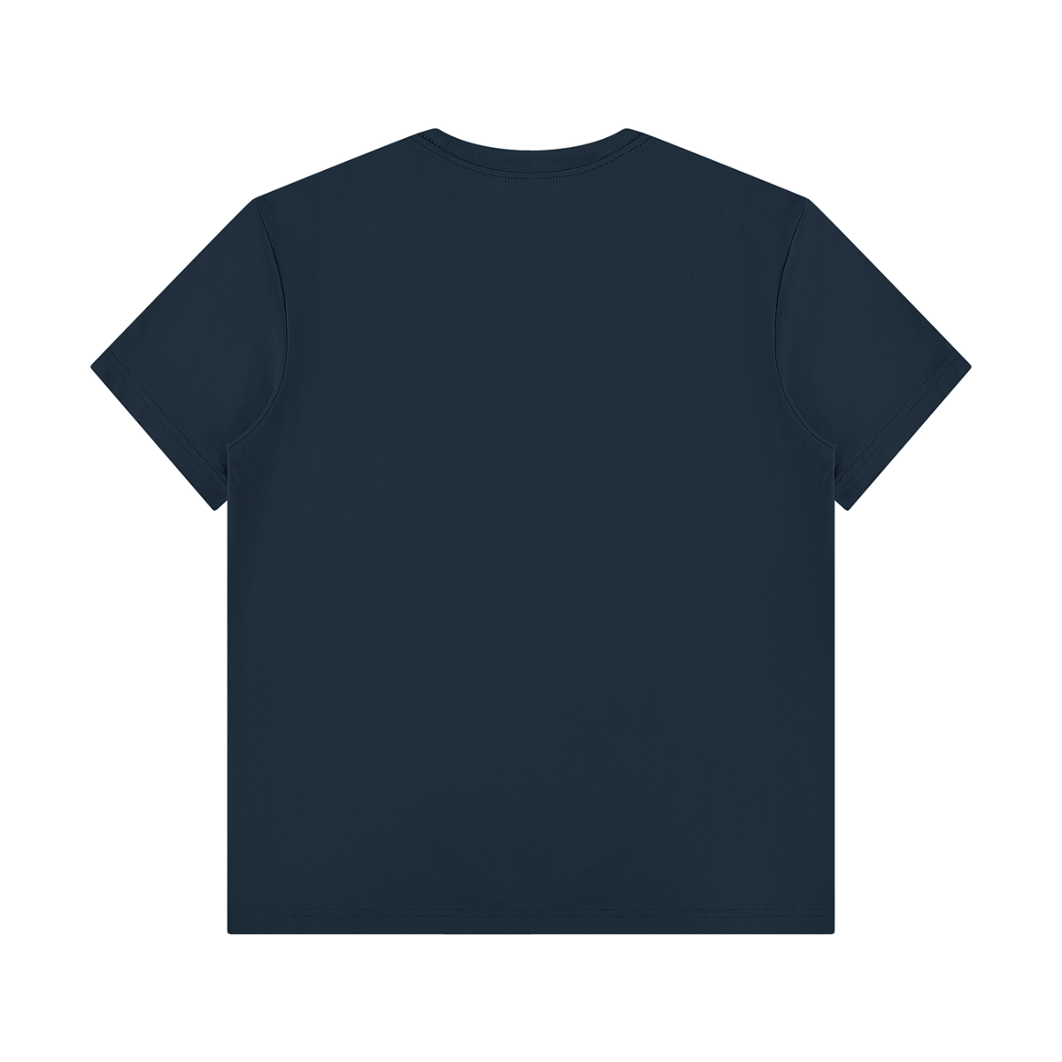 Unisex Regular Fit Crewneck T-Shirt in navy blue, alternate angle