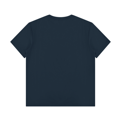 Unisex Regular Fit Crewneck T-Shirt in navy blue, alternate angle