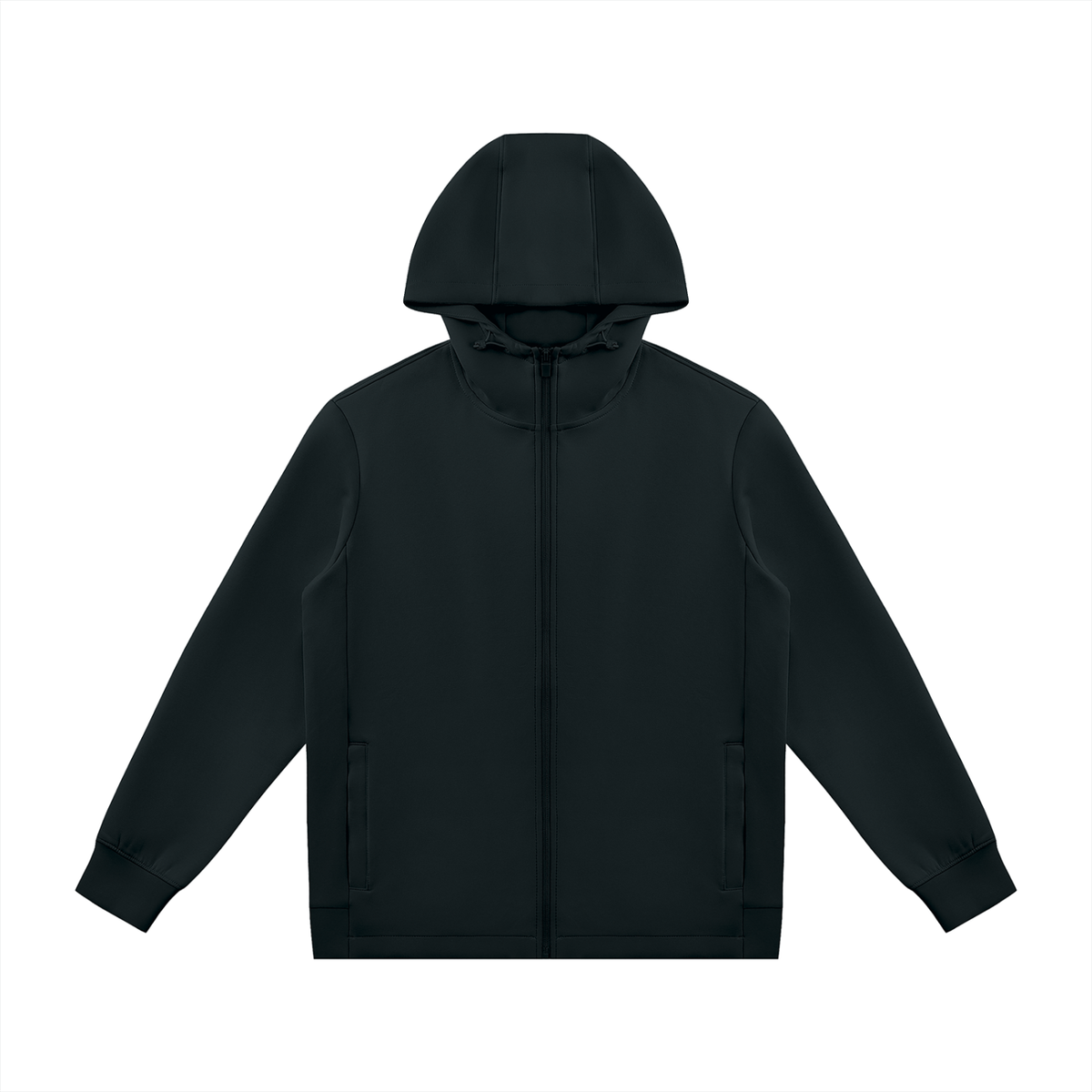 Unisex Regular Fit Full Zip Hoodie in black
